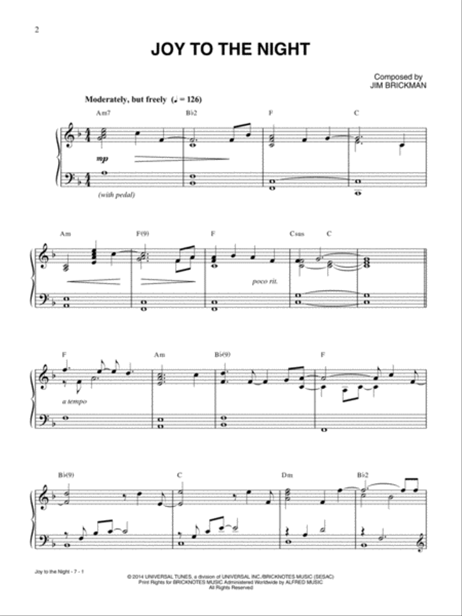 Jim Brickman -- On a Winter's Night Piano, Vocal, Guitar scores gallery preview page 4