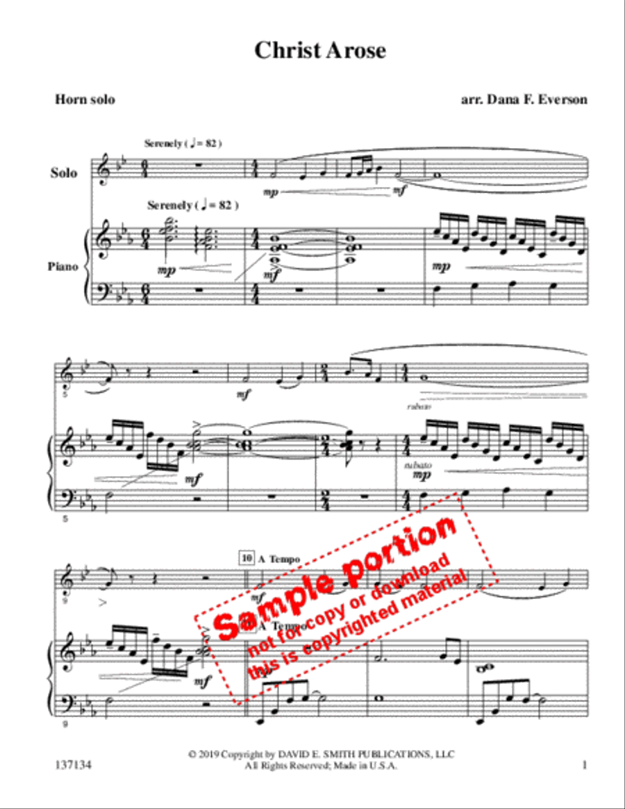 Christ Arose Horn Solo scores gallery preview page 2
