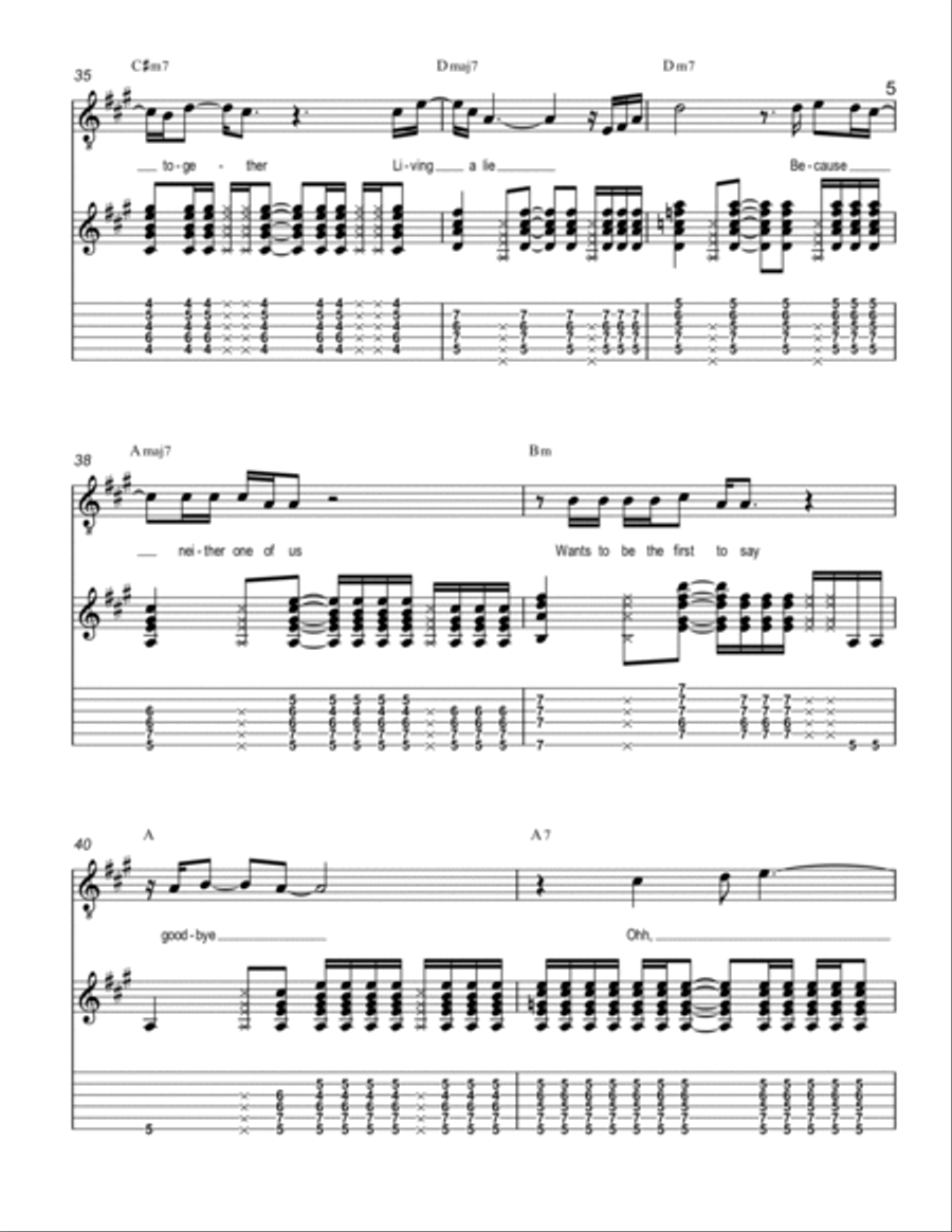 Neither One Of Us Electric Guitar scores gallery preview page 5
