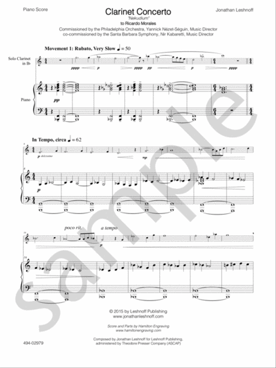Clarinet Concerto Clarinet Concerto Orchestra scores gallery preview page 3