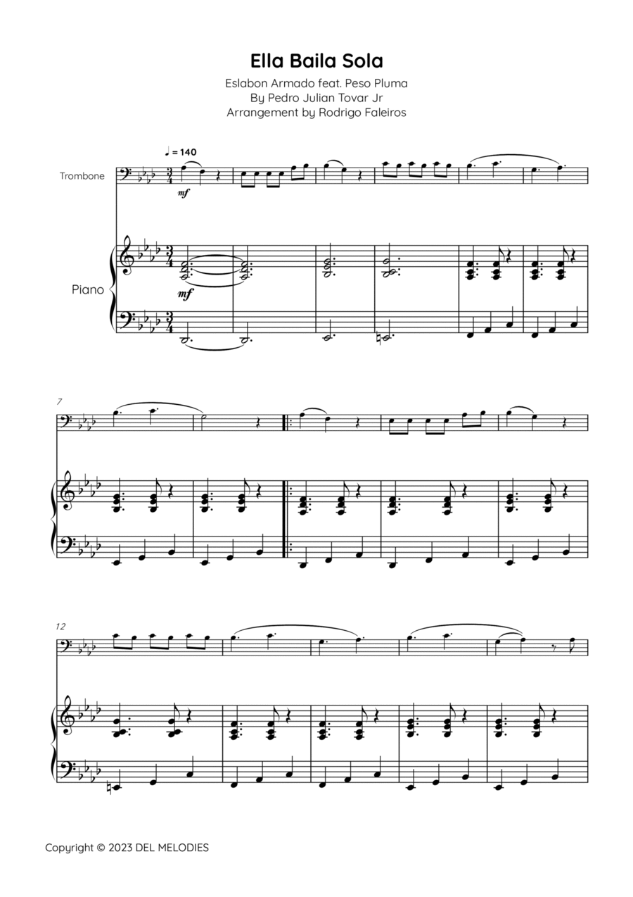 Ella Baila Sola Piano scores gallery preview page 1