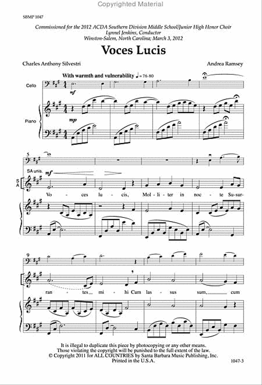 Voces Lucis - SATB Octavo 4-Part scores gallery preview page 2