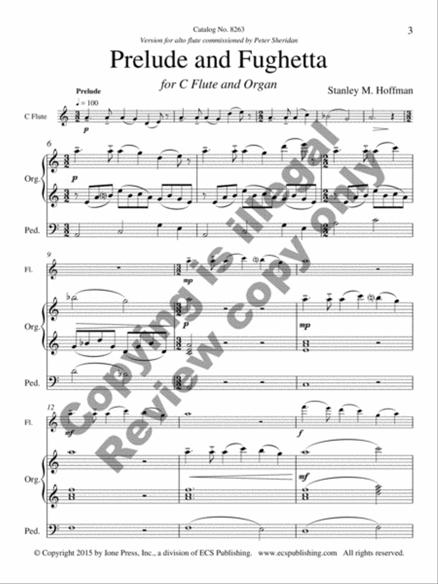 Prelude and Fughetta Flute scores gallery preview page 4