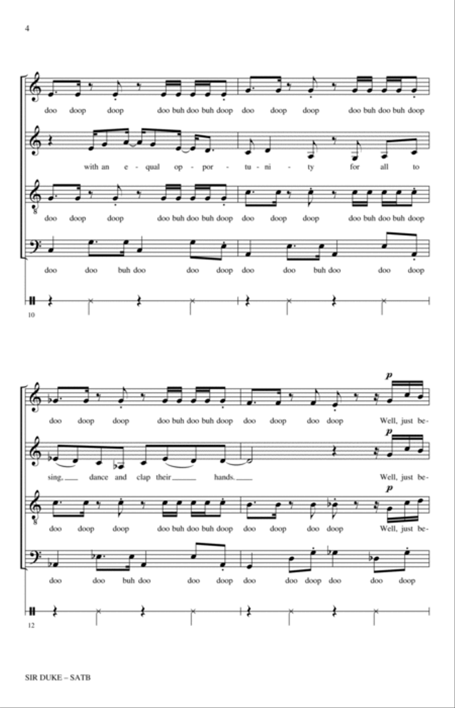 Sir Duke (arr. Paul Langford) 4-Part scores gallery preview page 3