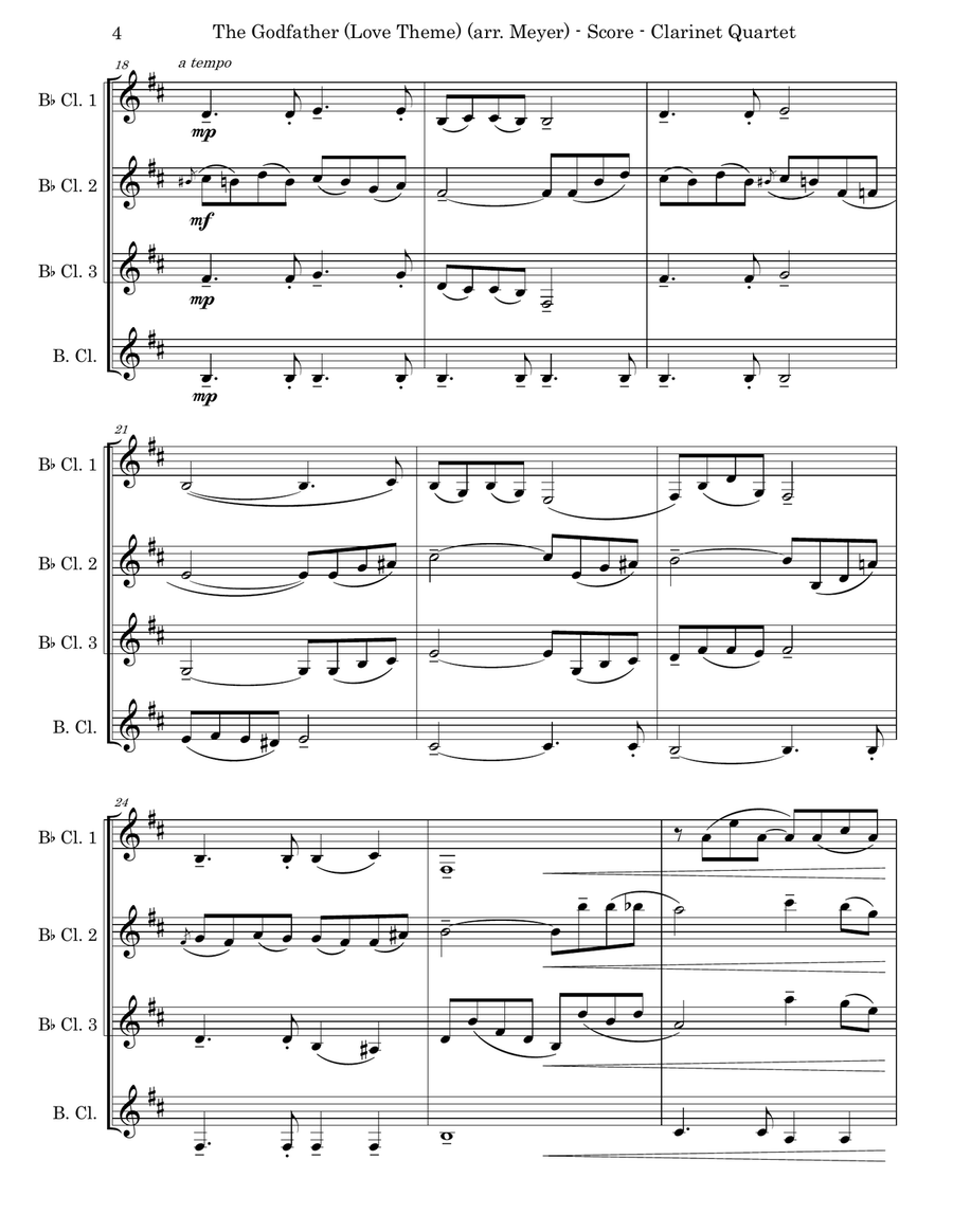 The Godfather (love Theme) Woodwind Ensemble scores gallery preview page 4