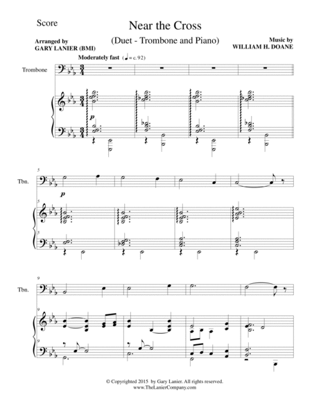 NEAR THE CROSS (Duet – Trombone and Piano/Score and Parts) image number null