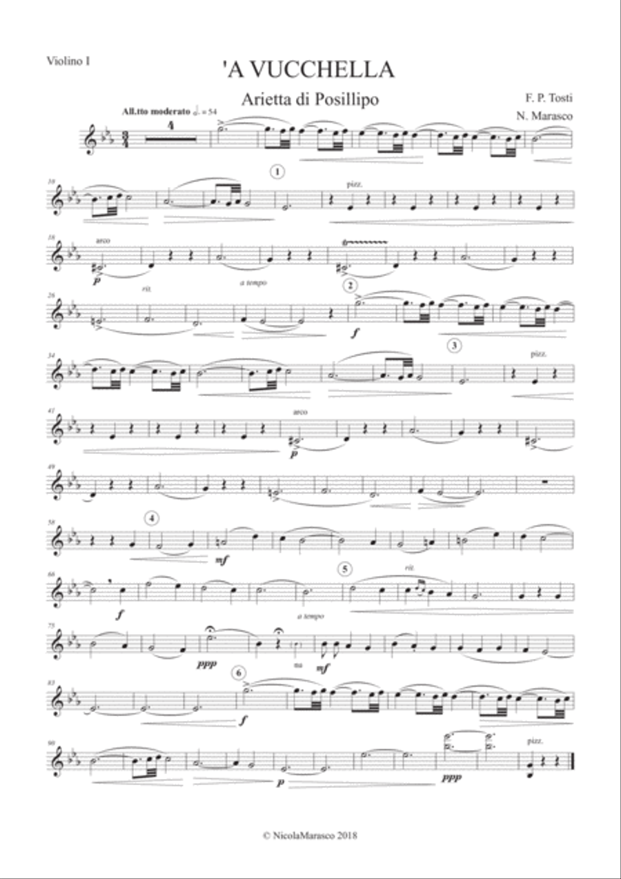 Tosti - 'A Vucchella - Parts set String Trio scores gallery preview page 1