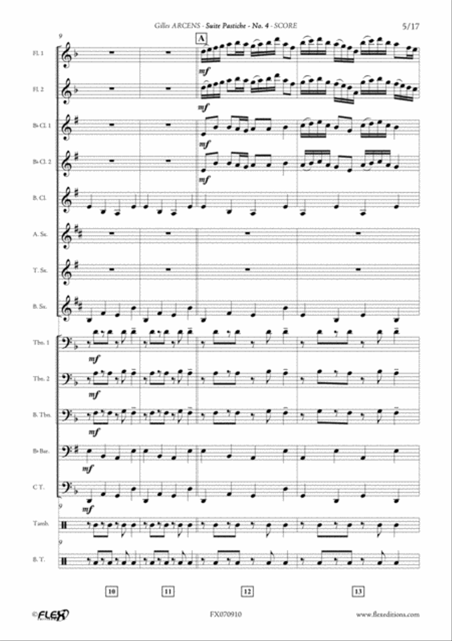 Suite Pastiche: No. 4 Concert Band scores gallery preview page 5