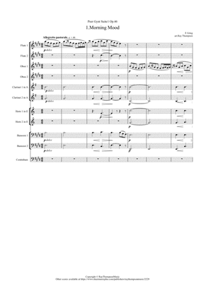 Book cover for Grieg: Peer Gynt Suite No.1 Op.46 Mvt.1 Morning Mood (Original Key) - symphonic wind ensemble