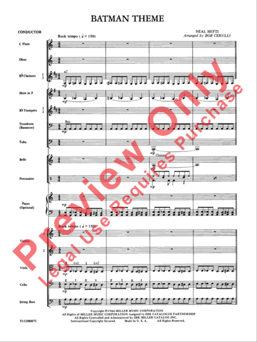 Batman Theme Full Orchestra scores gallery preview page 4