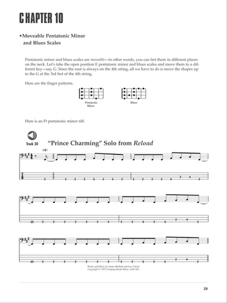 Learn to Play Bass with Metallica Bass Guitar Tablature scores gallery preview page 5