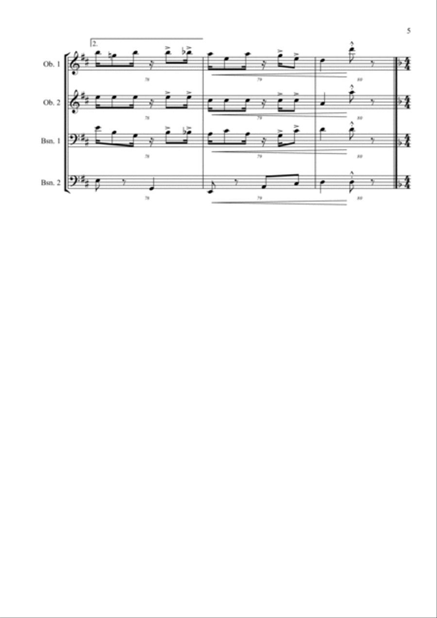 Two Brazilian dance Woodwind Quartet scores gallery preview page 5