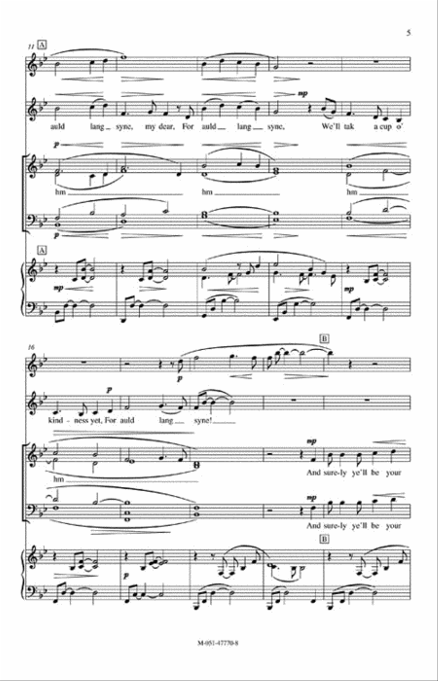 Auld Lang Syne 4-Part scores gallery preview page 3