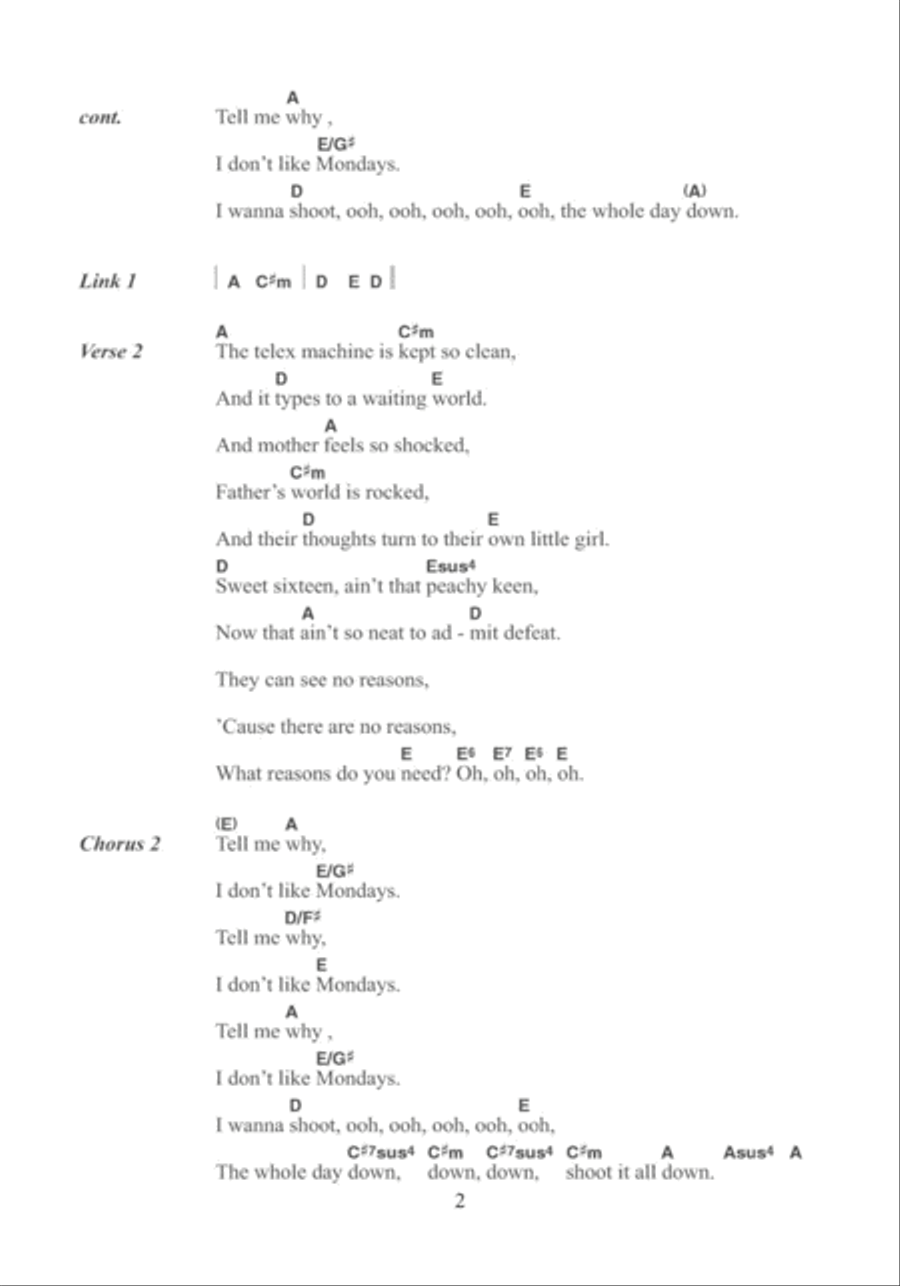 I Don't Like Mondays Acoustic Guitar scores gallery preview page 2