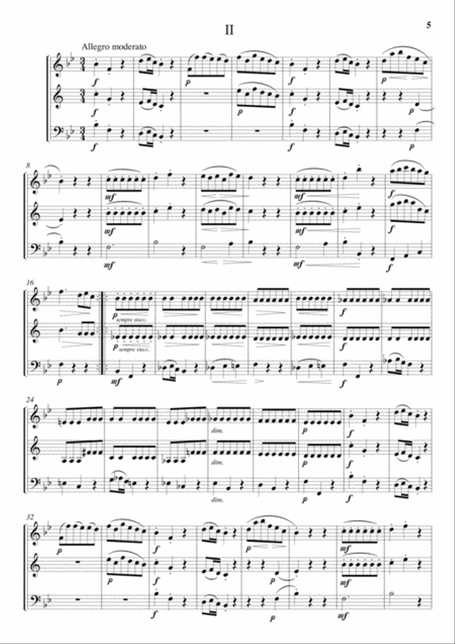 Tafelmusik (for Flute/Oboe, Clarinet in B flat and Bassoon) Woodwind Trio scores gallery preview page 5