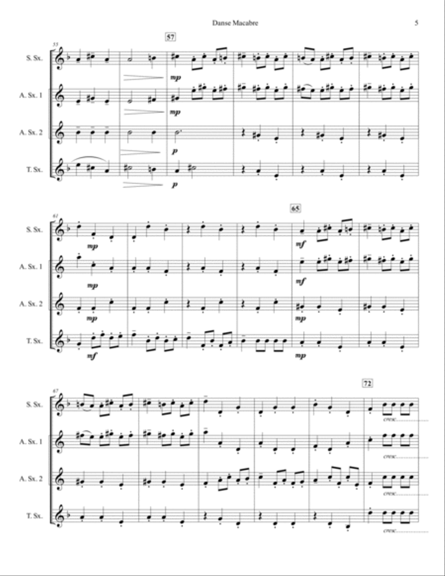 Danse Macabre for Three Saxophones (SAT or AAT) SAT scores gallery preview page 5