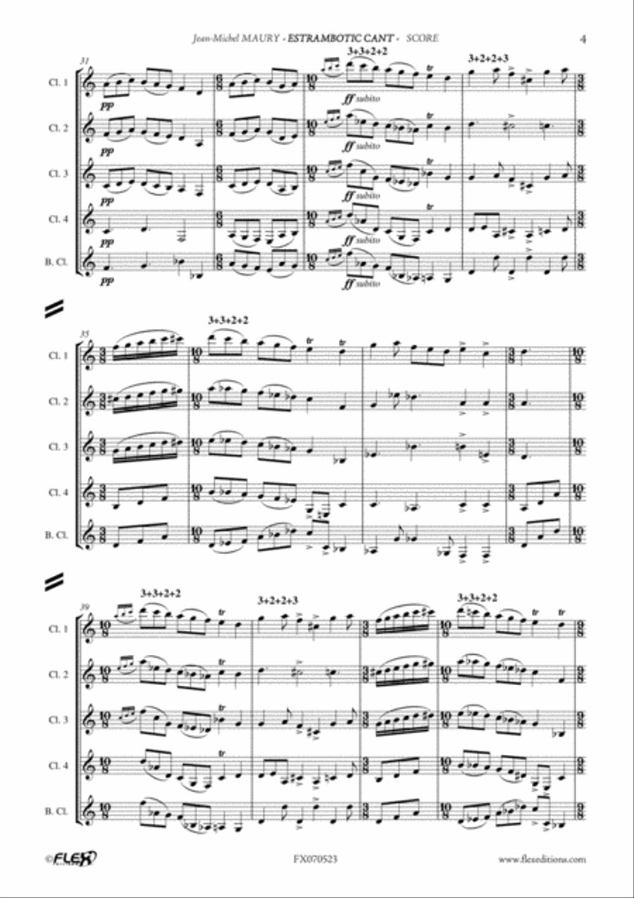 Estrambotic Cant Estrambotic Cant Clarinet Quintet scores gallery preview page 5