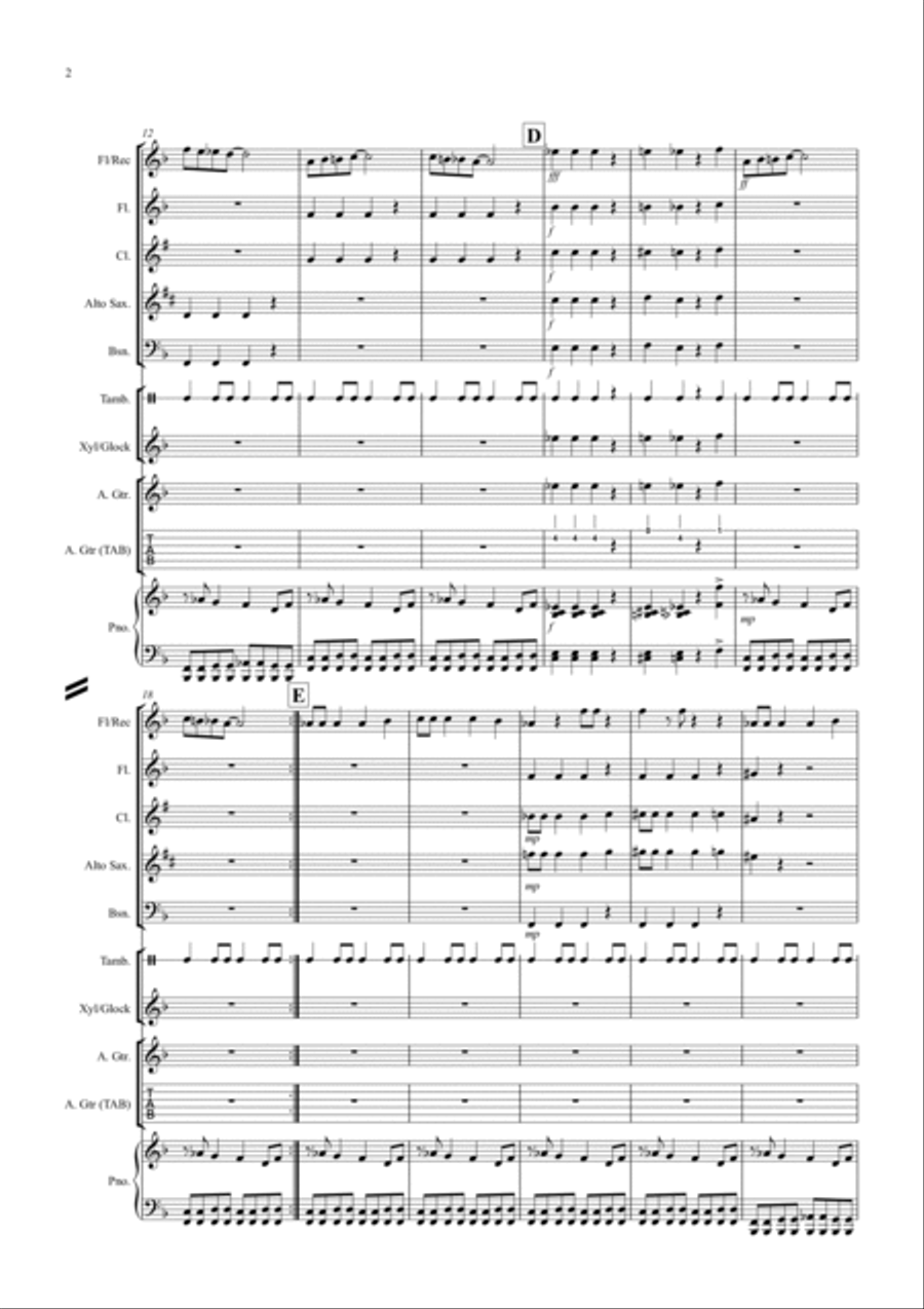 Burnie's Blues for Classroom Ensemble Bassoon scores gallery preview page 2