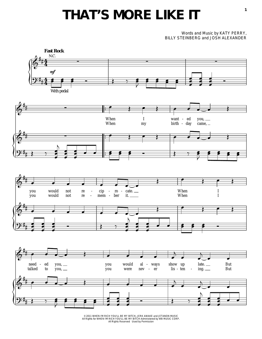 That's More Like It That's More Like It Piano, Vocal, Guitar scores gallery preview page 1