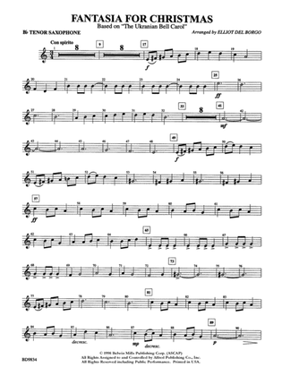 Fantasia for Christmas (based on "The Ukranian Bell Carol"): B-flat Tenor Saxophone