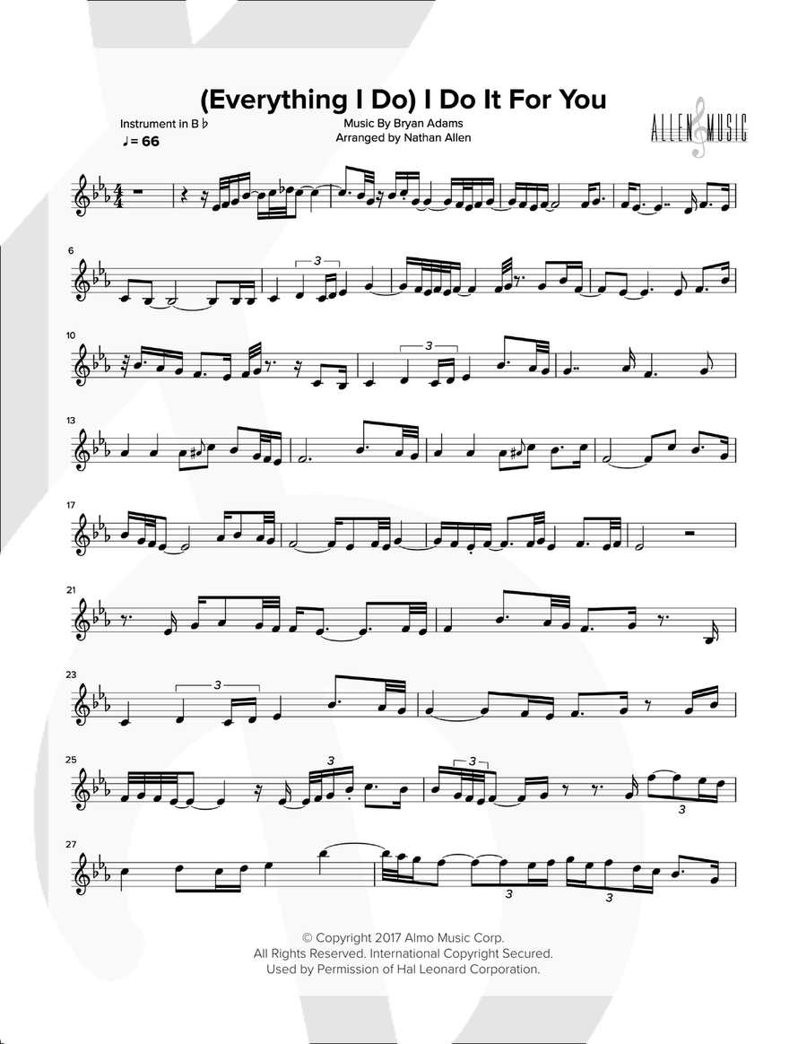 (Everything I Do) I Do It For You Small Ensemble scores gallery preview page 1
