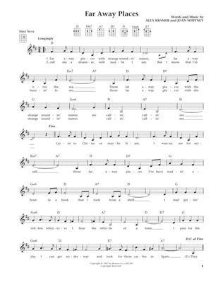 Far Away Places (from The Daily Ukulele) (arr. Liz and Jim Beloff)