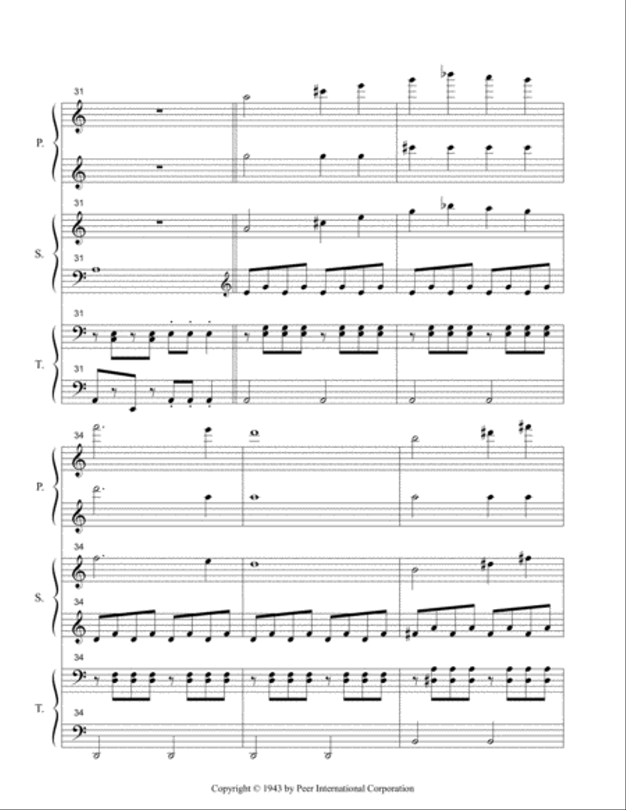 El Cumbanchero - for six hands Piano Trio scores gallery preview page 6