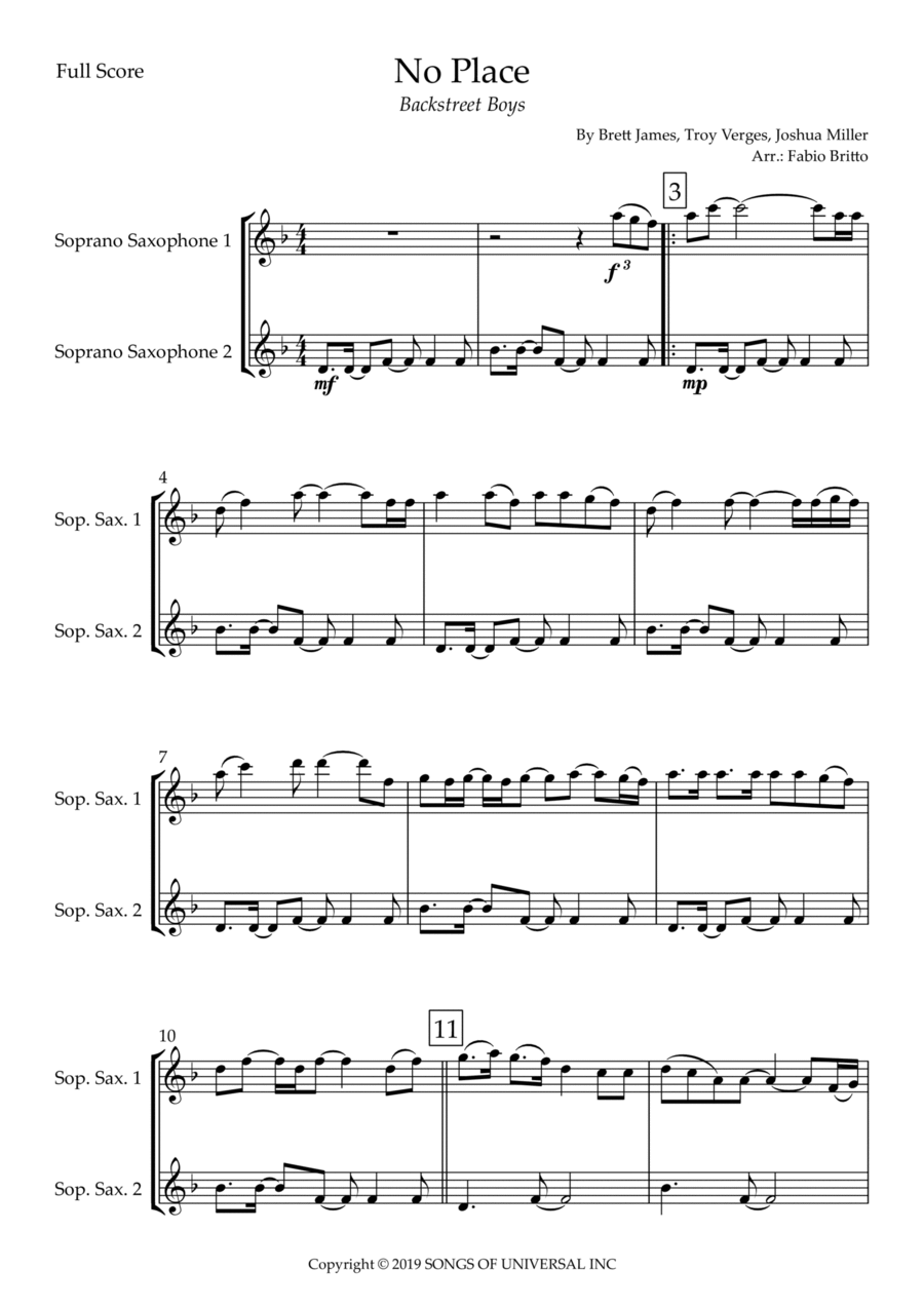 No Place Woodwind Duet scores gallery preview page 1