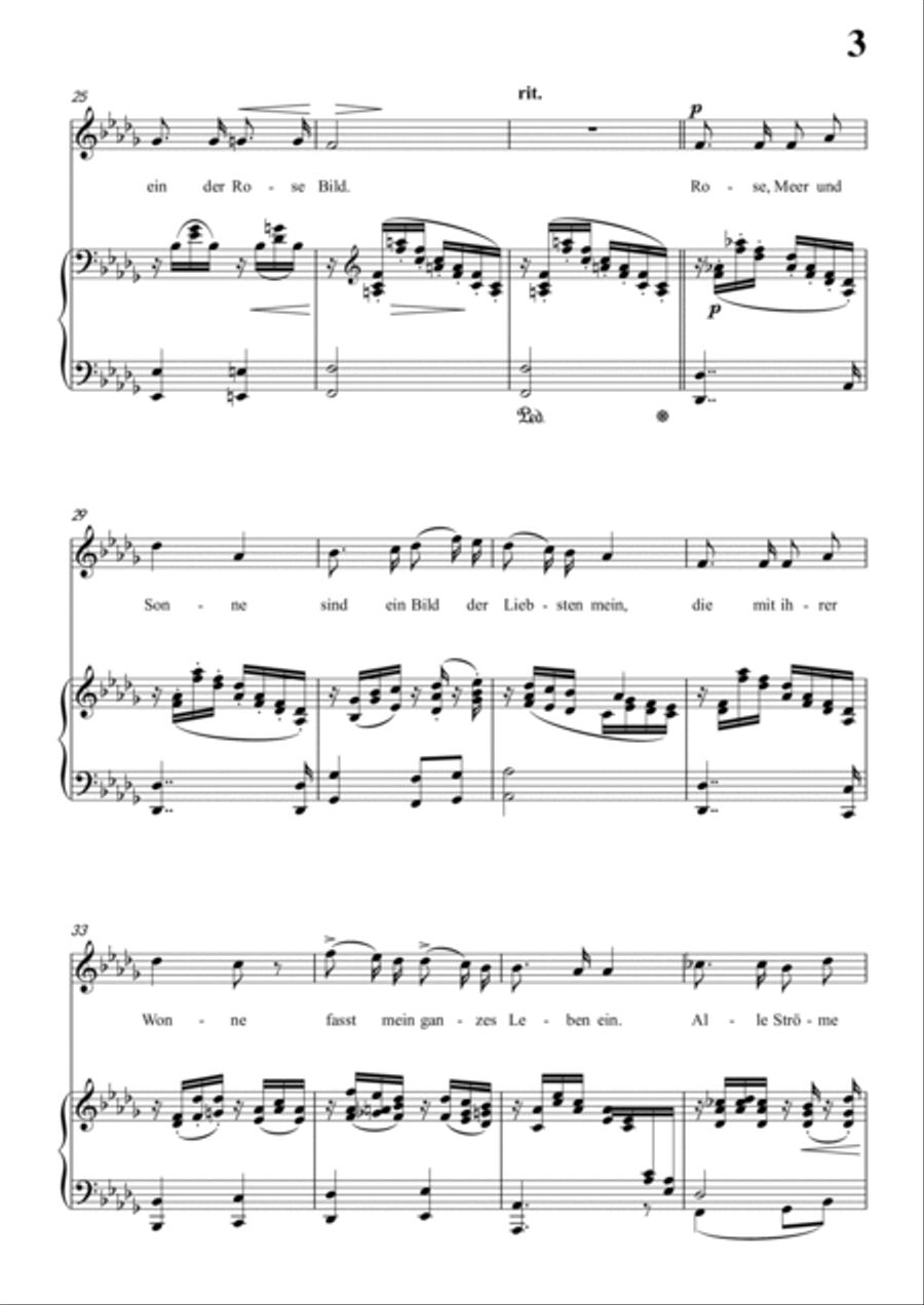 Schumann-Rose,Meer und Sonne in D♭ Major for Voice and Piano Voice Solo scores gallery preview page 4