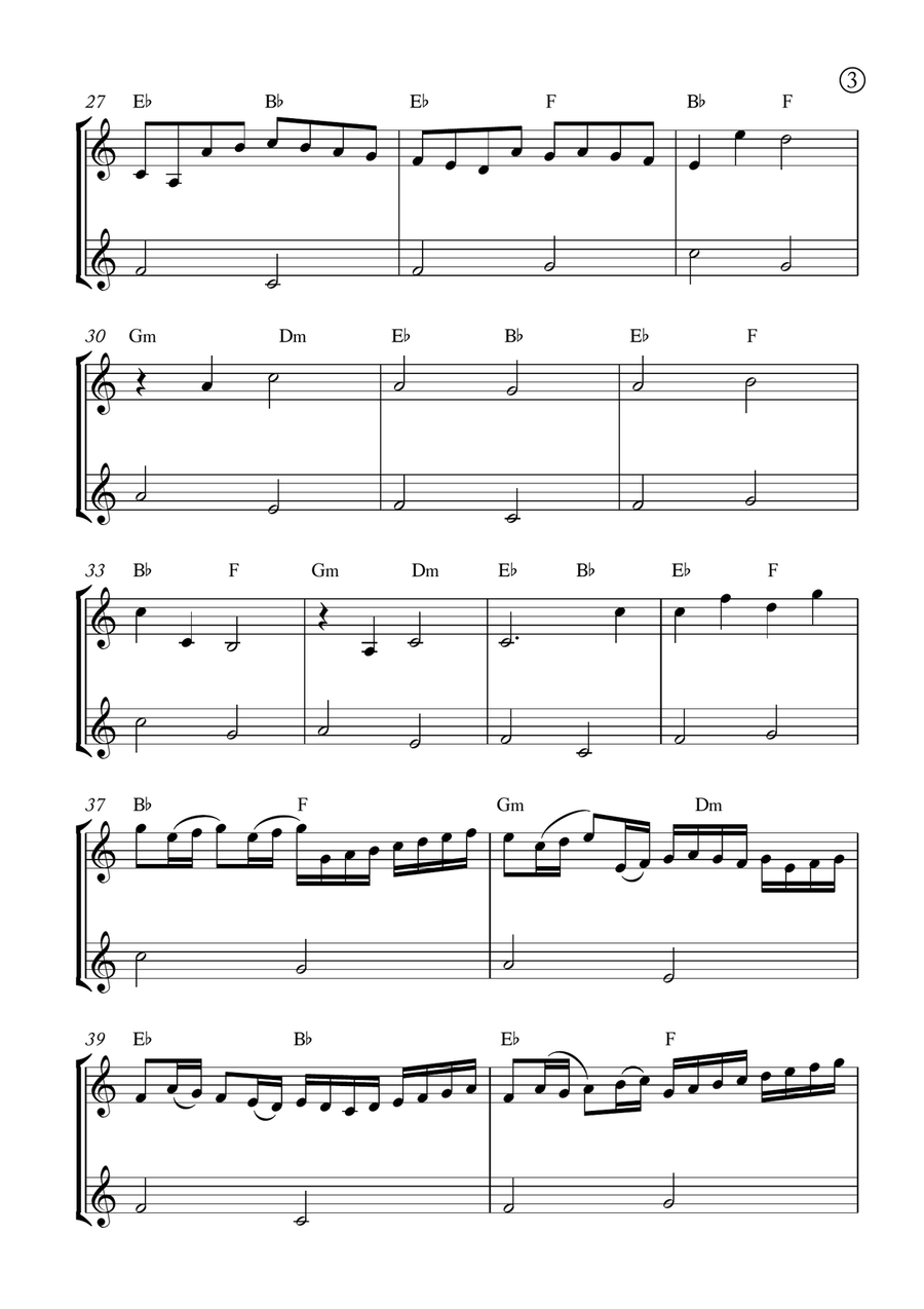 Canon in D Trumpet Duet scores gallery preview page 3