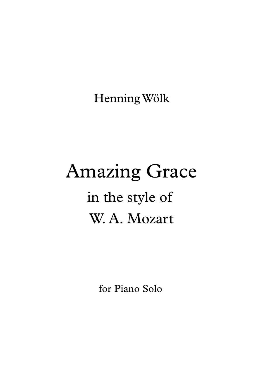 Amazing Grace in the style of W. A. Mozart Piano Solo scores gallery preview page 1