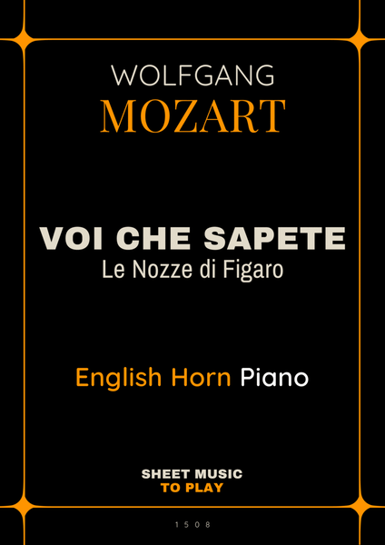 Voi Che Sapete from Le Nozze di Figaro - English Horn and Piano (Full Score and Parts) image number null