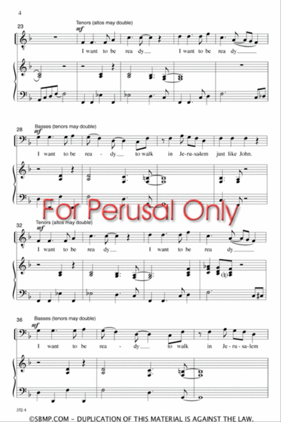 Walk in Jerusalem - SATB Octavo 4-Part scores gallery preview page 4