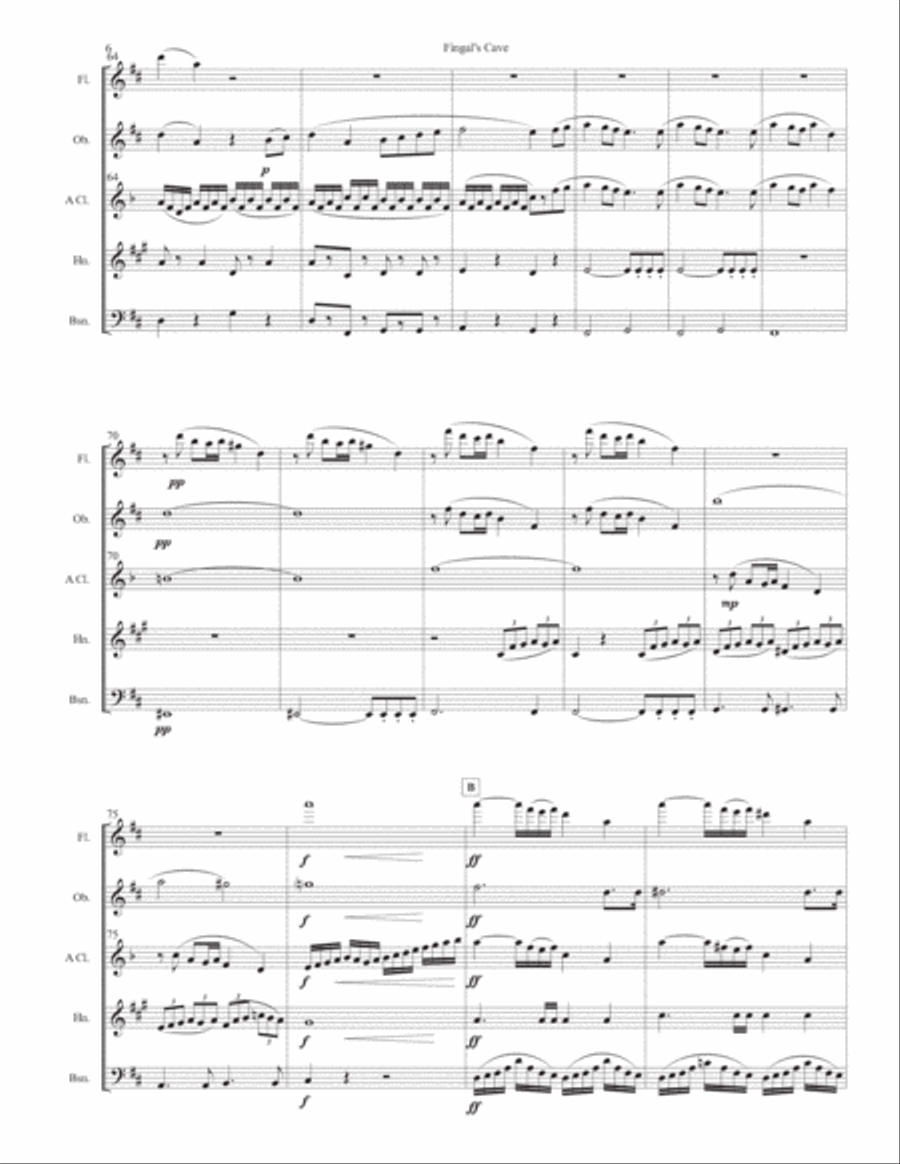 Fingal's Cave for Wind Quintet Woodwind Quintet scores gallery preview page 6