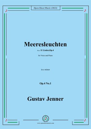Jenner-Meeresleuchten,in e minor,Op.4 No.1