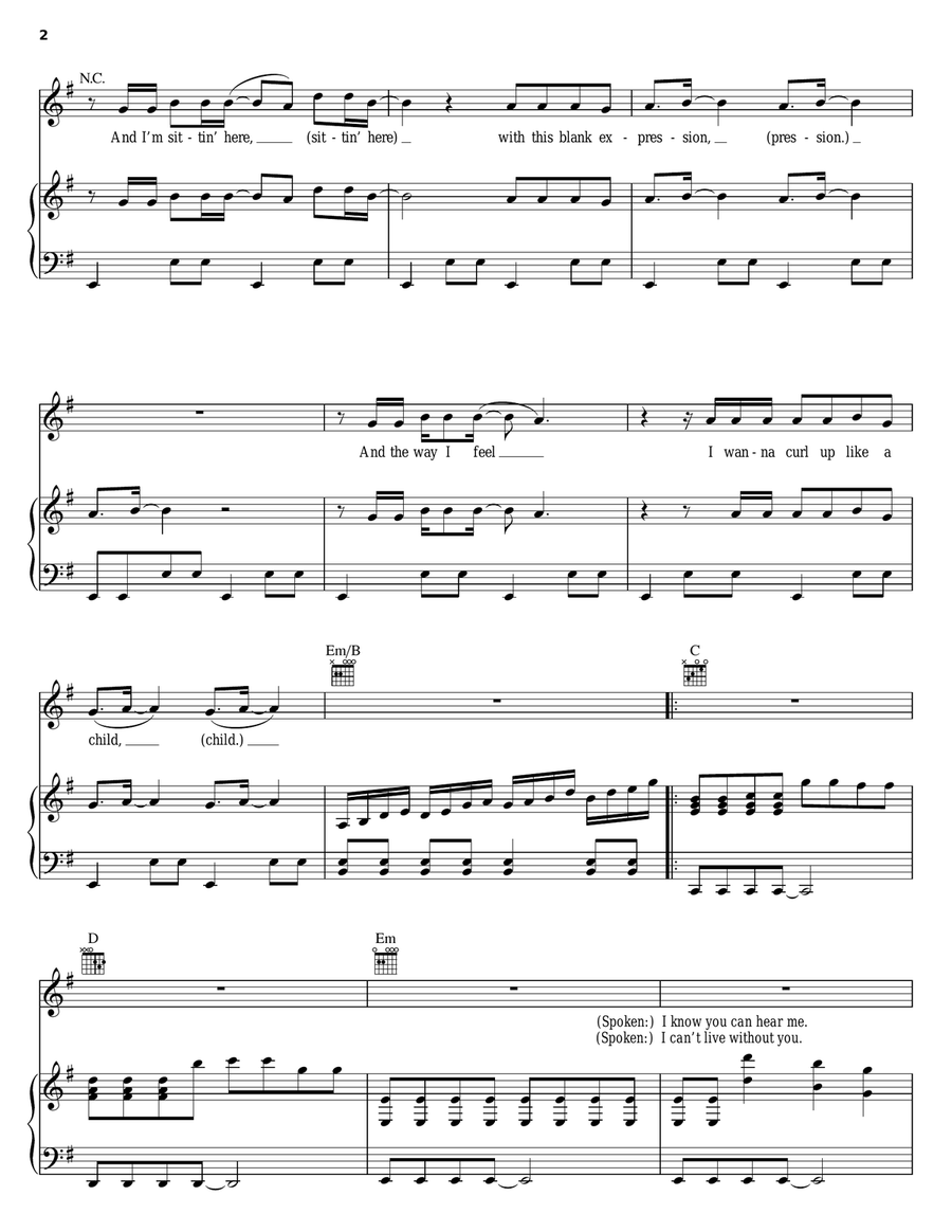 Last Night Last Night Piano, Vocal, Guitar scores gallery preview page 2