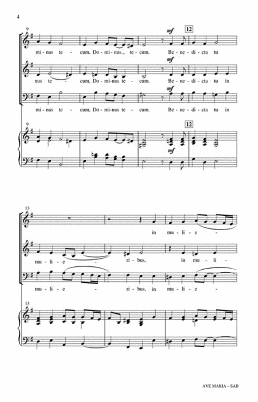 Ave Maria Ave Maria 3-Part scores gallery preview page 3