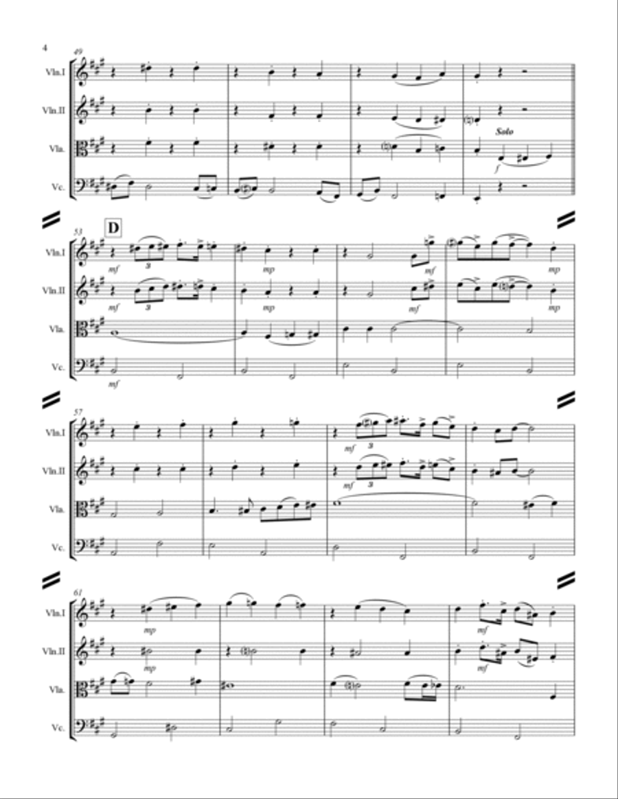 A Pretty Girl is Like a Melody (for String Quartet) String Quartet scores gallery preview page 5