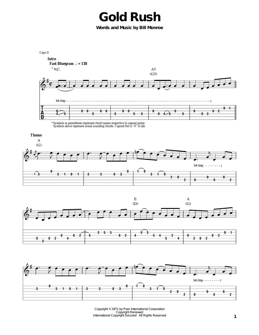 Gold Rush Gold Rush Acoustic Guitar scores gallery preview page 1