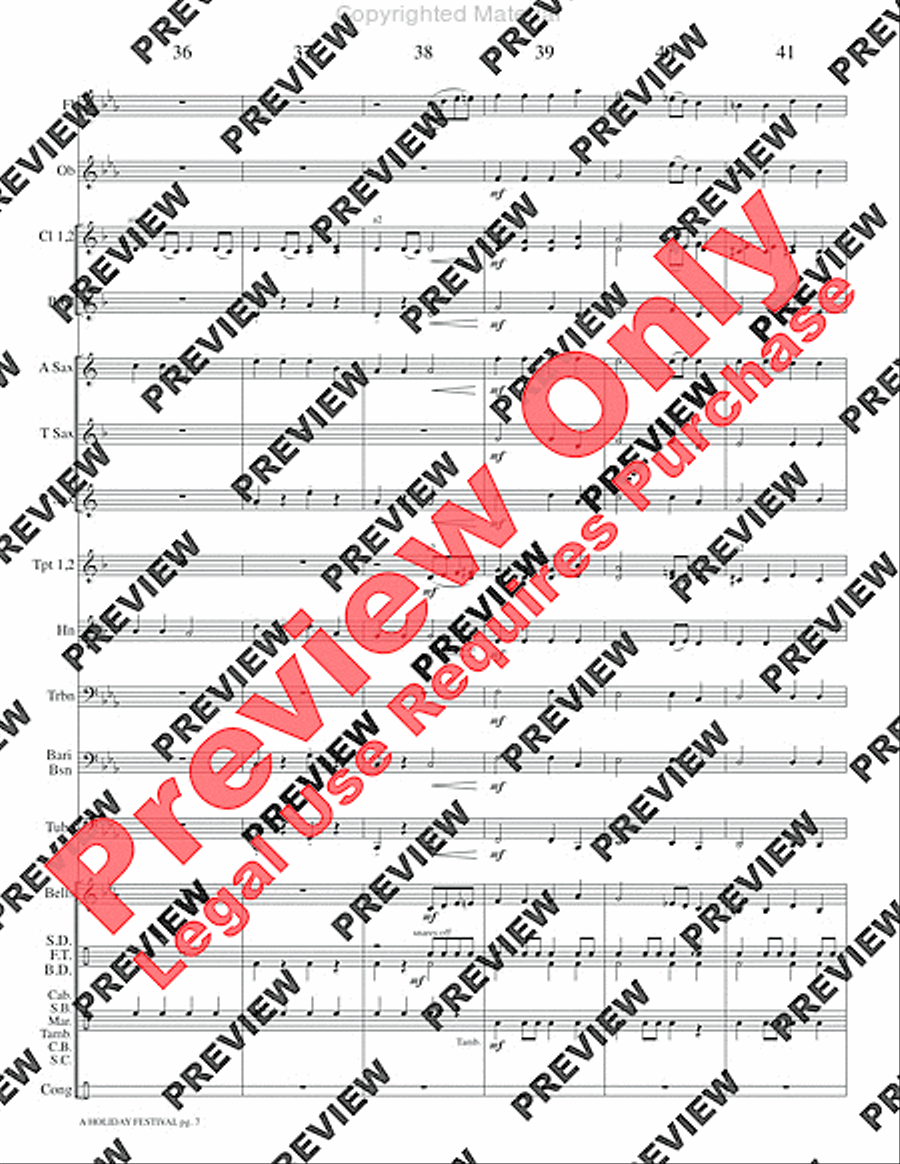 A Holiday Festival A Holiday Festival Concert Band scores gallery preview page 10