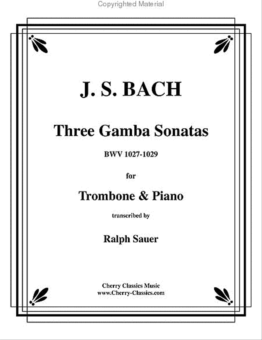 Three Gamba Sonatas for Trombone & Piano Piano Accompaniment scores gallery preview page 8