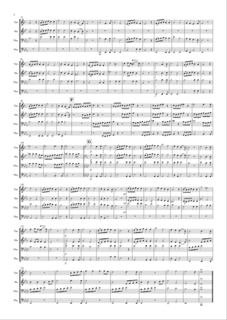 Hail The Conquering Hero Brass Quartet scores gallery preview page 2