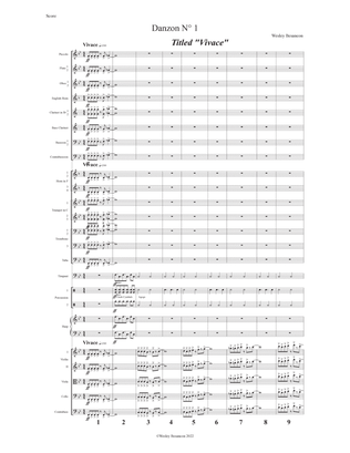 5 Danzons for Orchestra Study - Score Only