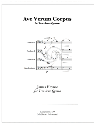 Ave Verum Corpus for Trombone Quartet