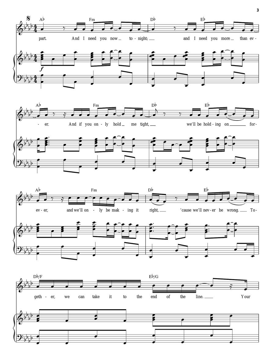 Total Eclipse Of The Heart Piano, Vocal scores gallery preview page 3