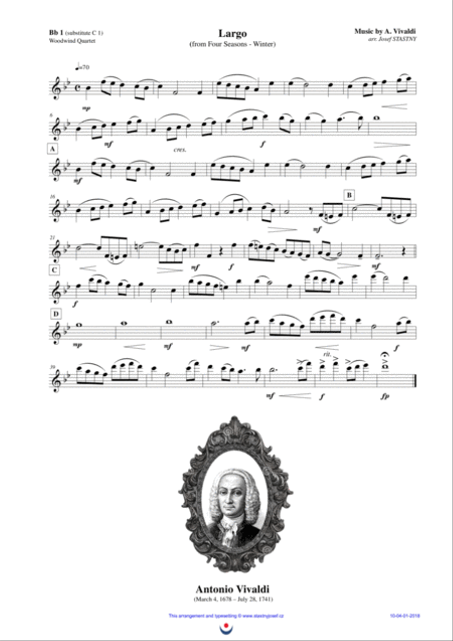 Four Seasons - Winter (Largo) Woodwind Quartet scores gallery preview page 3
