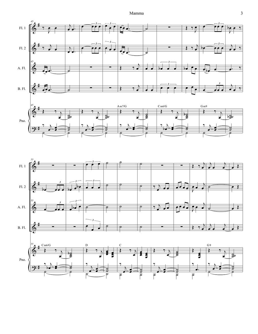 Mama (mamma) Woodwind Ensemble scores gallery preview page 3