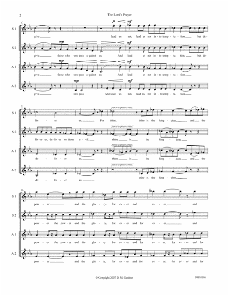 The Lord's Prayer (SSAA - Unaccompanied) SSAA scores gallery preview page 4