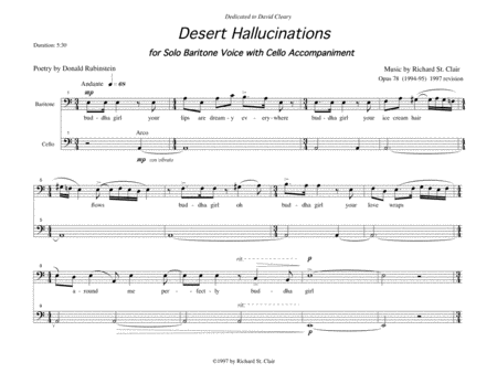 Desert Hallucinations for Baritone Solo and Cello image number null