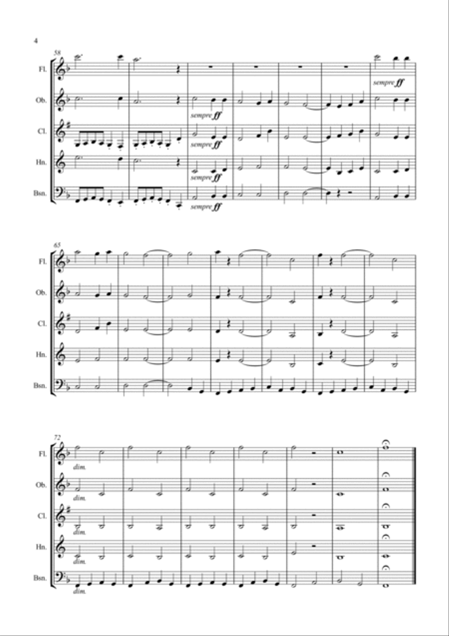 Liszt: Weihnachtsbaum (Christmas Tree) 1.Altes Weihnachtlied (An old Christmas Carol) - wind quintet Woodwind Quintet scores gallery preview page 4